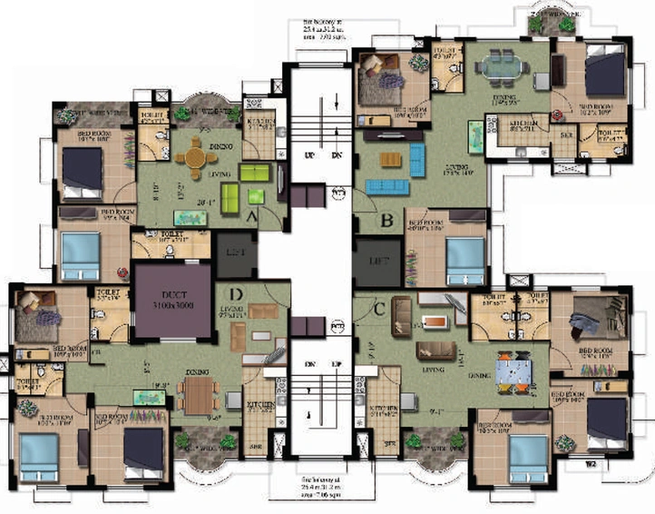Floor Plan of Rajwada Heights in Narendrapur, Kolkata - Image 155628
