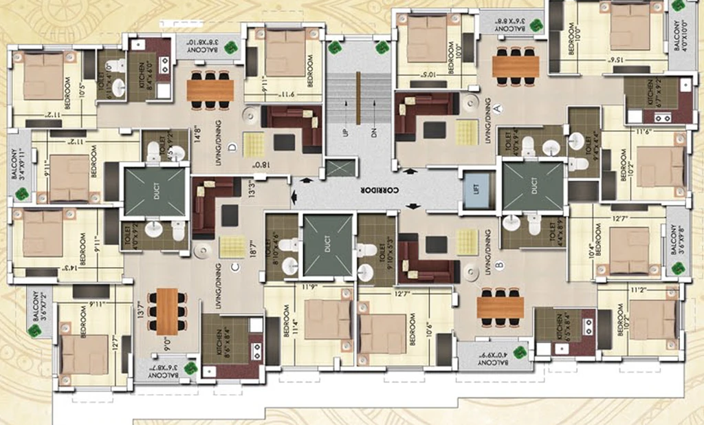 Floor Plan of Rajwada Nirvana in Kamalgazi, Kolkata - Image 155696