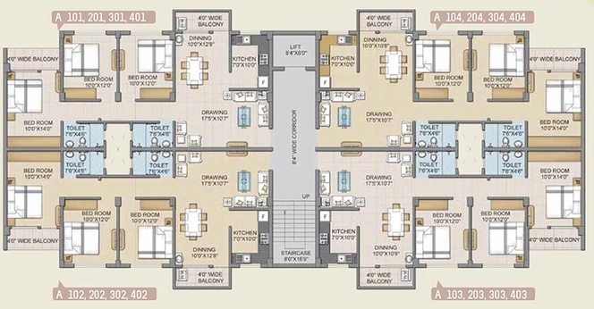 Floor Plan of Lifestyle Orchid in Andharua, Bhubaneswar - Image 155842