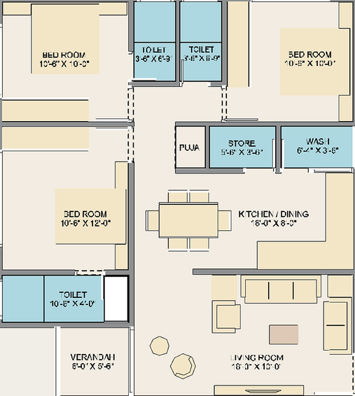 3 BHK Flat in Abhishek Homes in Kalol, Gandhinagar - Image 812042