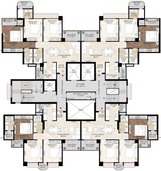 Floor Plan of Metro Acrerise One World in Uttarmundamuhan, Bhubaneswar - Image 155969
