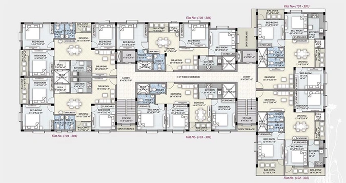 Floor Plan of Mahima Susama Tower in Palasuni, Bhubaneswar - Image 156046