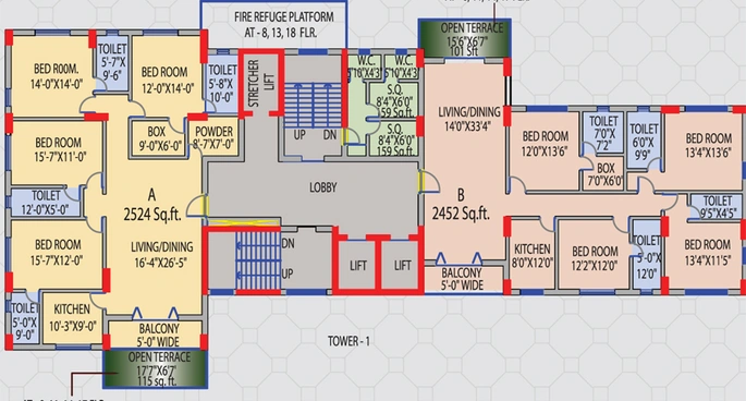 Floor Plan of Alcove Regency in Topsia, Kolkata - Image 156065