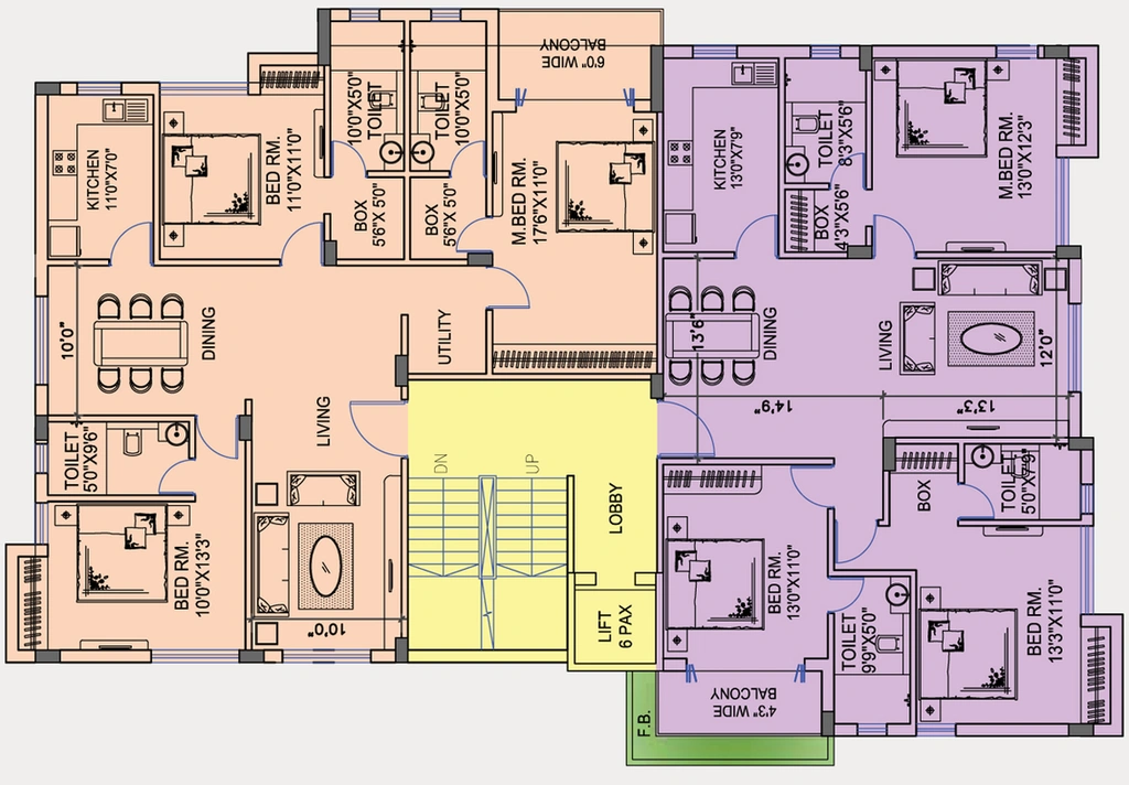 Floor Plan of Arrjavv Pearl in Ballygunge, Kolkata - Image 156071
