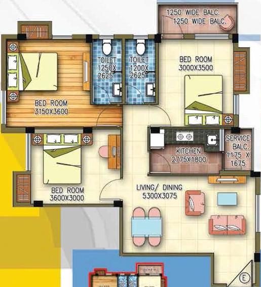 3 BHK Flat in Realmark Residency in Behala, Kolkata - Image 812112