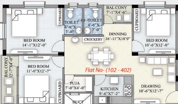 3 BHK Flat in Mahima Susama Tower 2 in Palasuni, Bhubaneswar - Image 812127