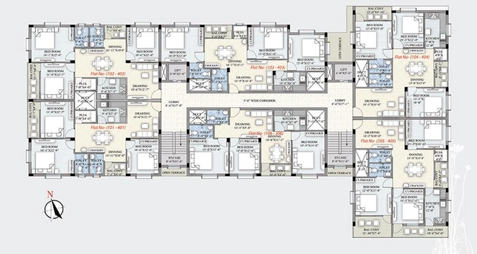 Floor Plan of Mahima Susama Tower 2 in Palasuni, Bhubaneswar - Image 156137