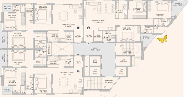 Floor Plan of MJ Icon in Tamando, Bhubaneswar - Image 156192