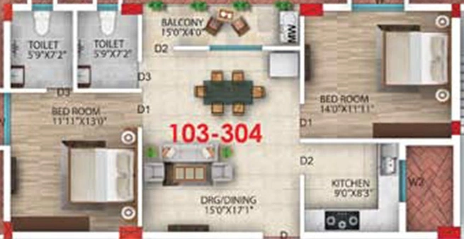 2 BHK Flat in Om Anand in Patia, Bhubaneswar - Image 812157