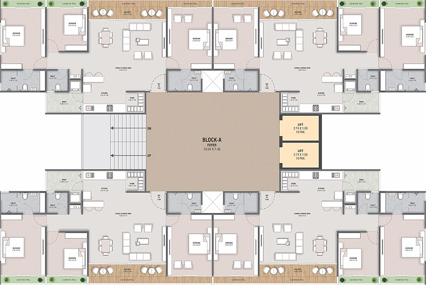 Floor Plan of Madhav Aishvaryam in Sargasan, Gandhinagar - Image 156214