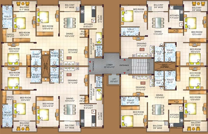 Floor Plan of Motwani Bijaylaxmi Enclave in Patia, Bhubaneswar - Image 156471