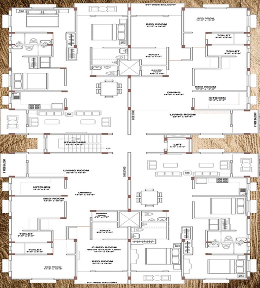 Floor Plan of Motwani MJ Woods in Andharua, Bhubaneswar - Image 156479