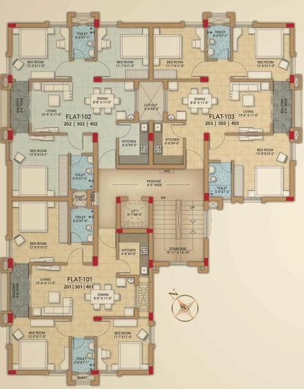 Floor Plan of Myspace Aurelia in Nayapalli, Bhubaneswar - Image 156493