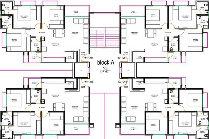 Floor Plan of Bansari Greenpark in Pethapur, Gandhinagar - Image 156681