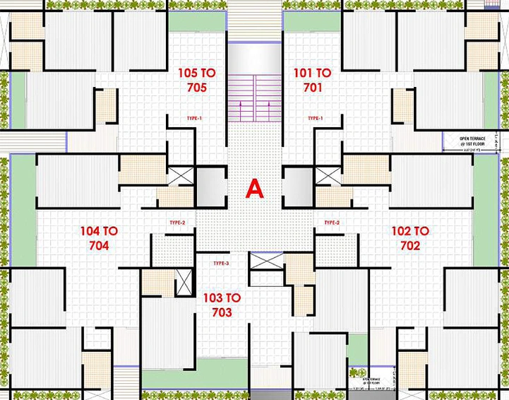 Floor Plan of Shree Aryan Imperial in Kudasan, Gandhinagar - Image 156722