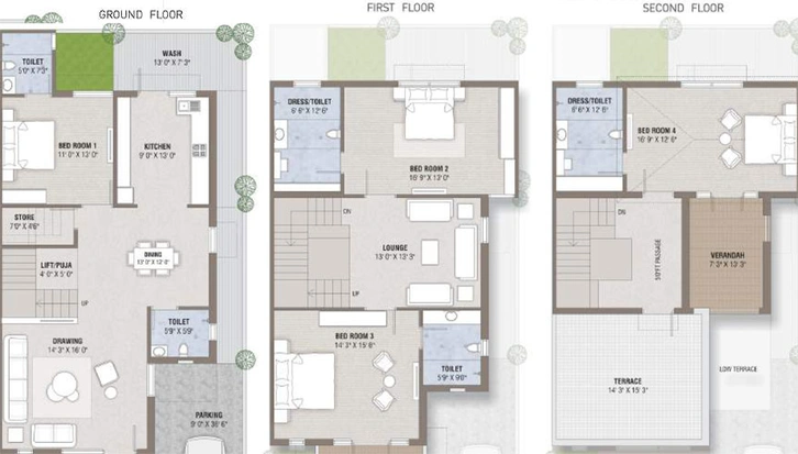 4 BHK House/Villa in Omkar Aurum Valley in Adalaj, Gandhinagar - Image 812359