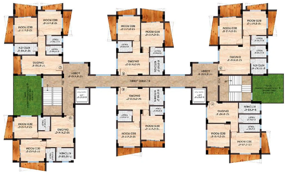 Floor Plan of Realtech Nirman Hijibiji in New Town, Kolkata - Image 156802