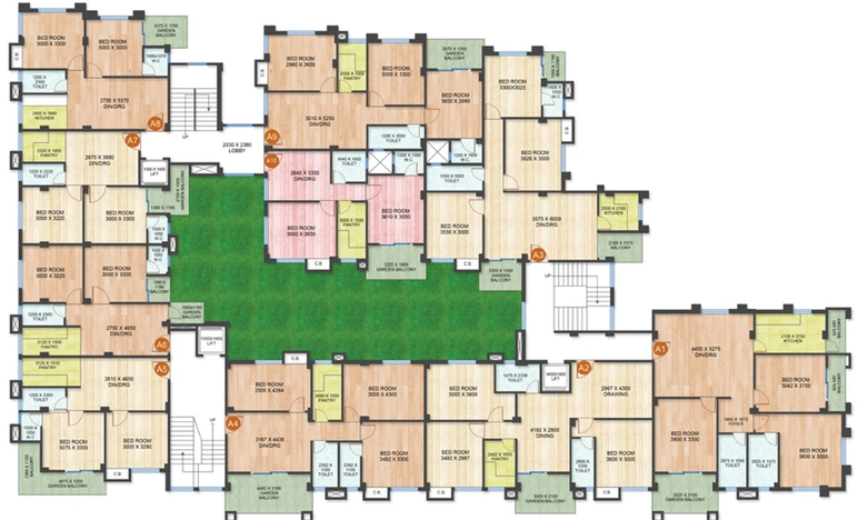 Floor Plan of Realtech Rajmahal in Rajarhat, Kolkata - Image 156822