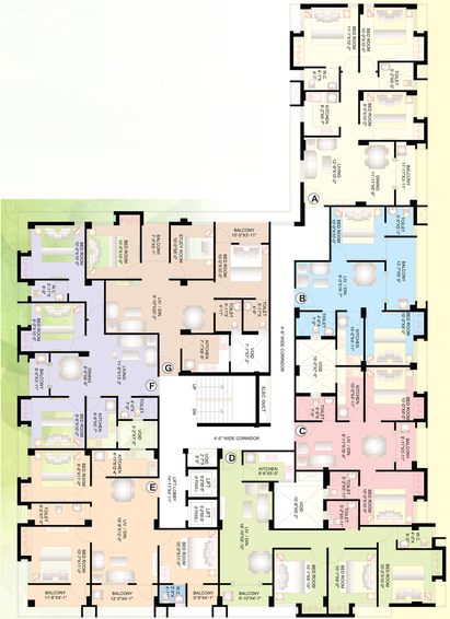 Floor Plan of Rohra Green 2 in New Town, Kolkata - Image 156926