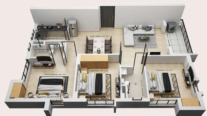 3 BHK Flat in Shivom Elysiya in Behala, Kolkata - Image 812433