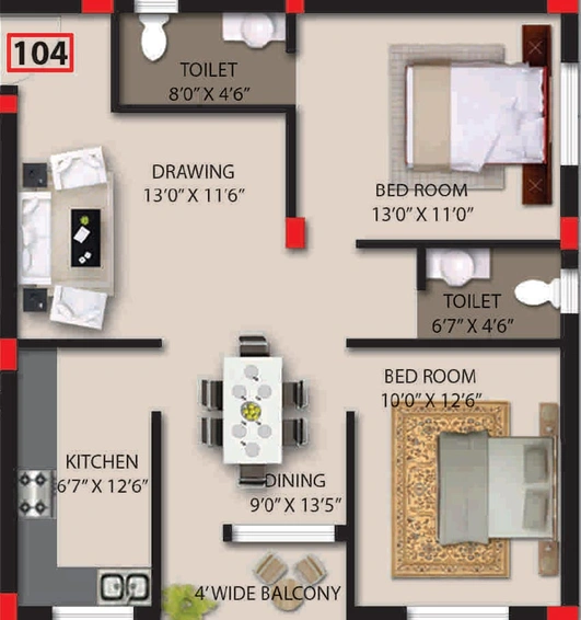 2 BHK Flat in AA Highway Heights in Hanspal, Bhubaneswar - Image 812461
