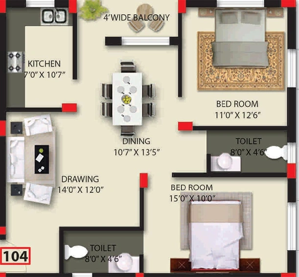 2 BHK Flat in AA Highway Heights in Hanspal, Bhubaneswar - Image 812462