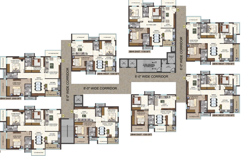 Floor Plan of Udaya Skyvert in Uppal, Hyderabad - Image 113615