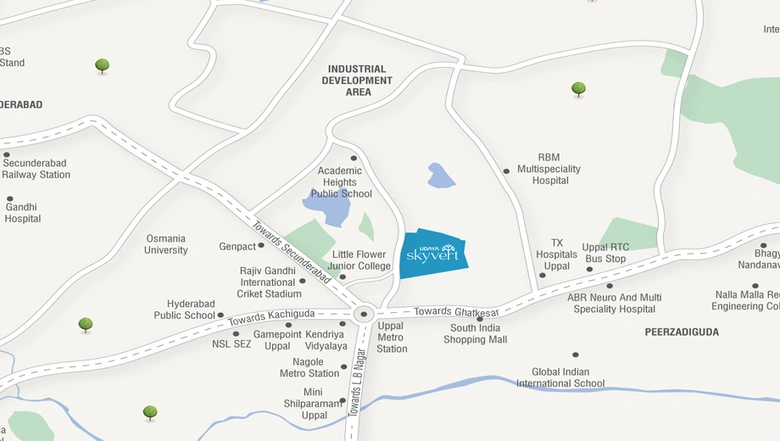 Location of Udaya Skyvert in Uppal, Hyderabad - Image 113614