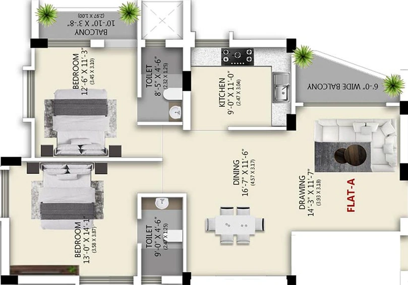 2 BHK Flat in Sahej Grand in Chandrasekharpur, Bhubaneswar - Image 812507