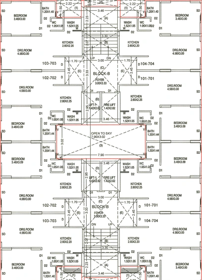 Floor Plan of Bosky Royal in Pethapur, Gandhinagar - Image 157261