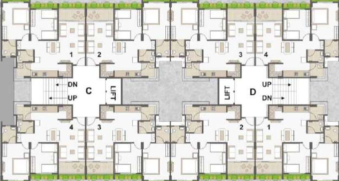 Floor Plan of Ashtavinayak Brij Orchid in Vavol, Gandhinagar - Image 157274