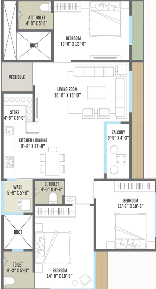 3 BHK Flat in Callisto Sapphire in Sargasan, Gandhinagar - Image 812522