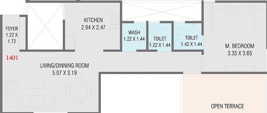 1 BHK Flat in Omkar Rudraksh Nex in Harni, Vadodara - Image 812545