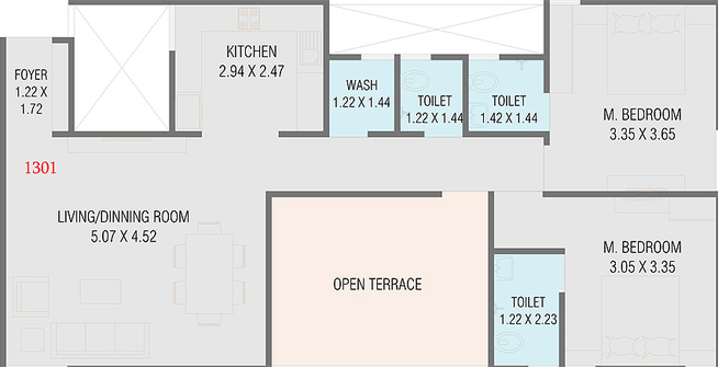 2 BHK Flat in Omkar Rudraksh Nex in Harni, Vadodara - Image 812546