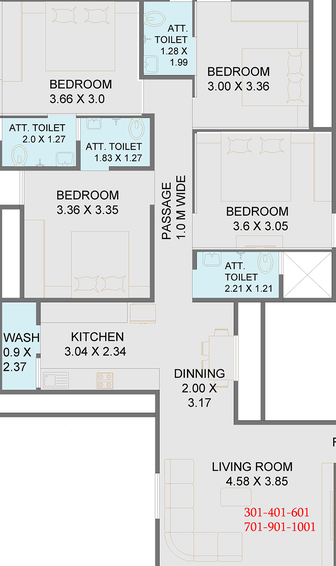 4 BHK Flat in Omkar Rudraksh Nex in Harni, Vadodara - Image 812548