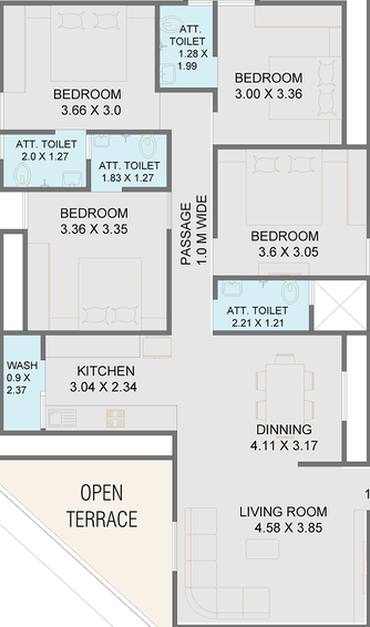 4 BHK Flat in Omkar Rudraksh Nex in Harni, Vadodara - Image 812549