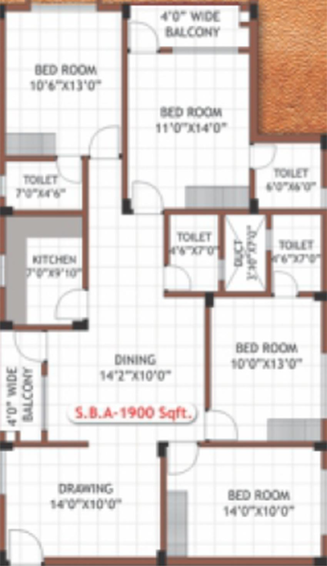 4 BHK Flat in SB Kokila Enclave Phase 2 in Pokhariput, Bhubaneswar - Image 812607