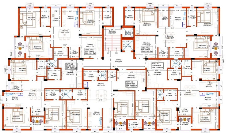 Floor Plan of Shree Rashmi Enclave 2 in Tamando, Bhubaneswar - Image 157701