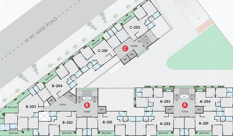 Floor Plan of Ekarth One in Kudasan, Gandhinagar - Image 157966