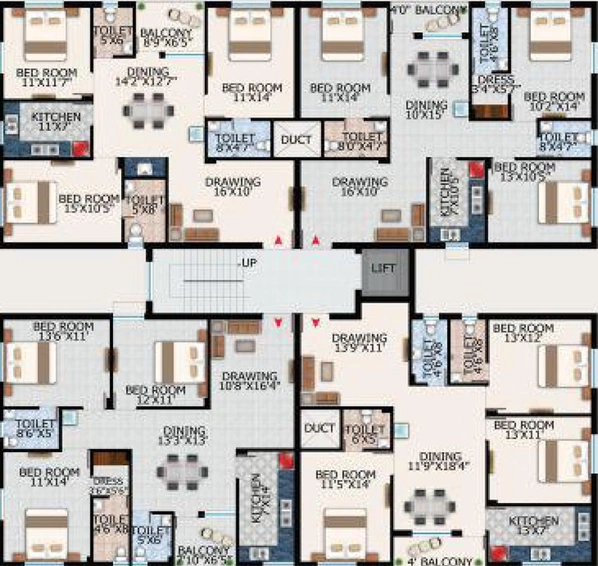 Floor Plan of Shuvam Royale in Khandagiri, Bhubaneswar - Image 158020