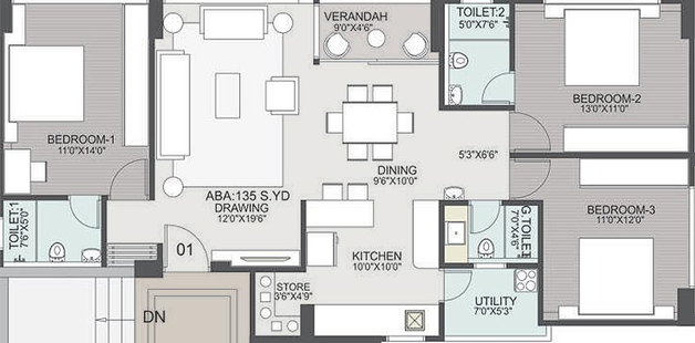 3 BHK Flat in Ganesh Flora in Vaishnodevi Circle, Ahmedabad - Image 812734