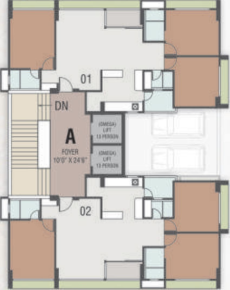 Floor Plan of Ganesh Flora in Vaishnodevi Circle, Ahmedabad - Image 158104