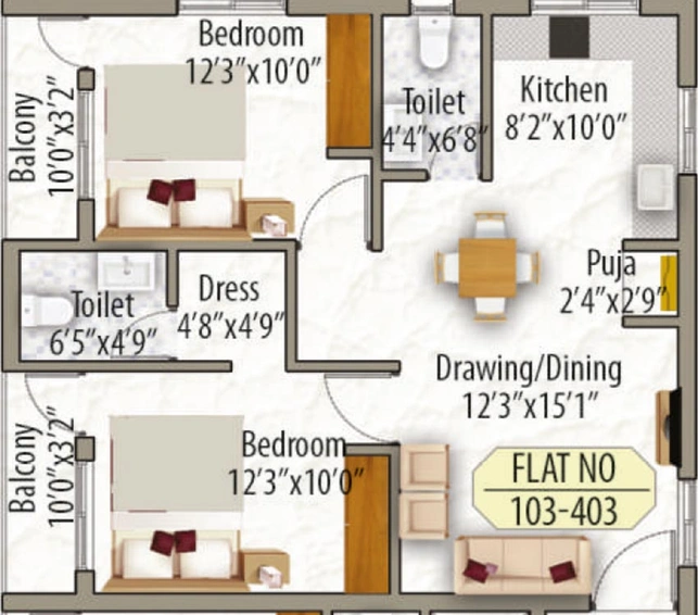 2 BHK Flat in Mega Signature Arcade in Khurda, Bhubaneswar - Image 812748