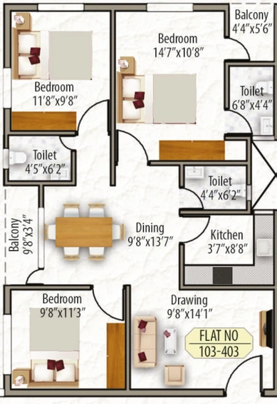 3 BHK Flat in Mega Signature Arcade in Khurda, Bhubaneswar - Image 812750