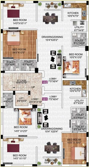 Floor Plan of Silverstone Pramodily in Shaheed Nagar, Bhubaneswar - Image 158165