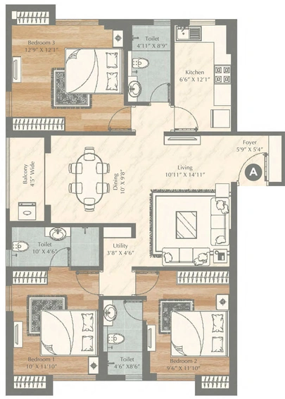 3 BHK Flat in Vinayak Aquasa in Belgachia, Kolkata - Image 812874