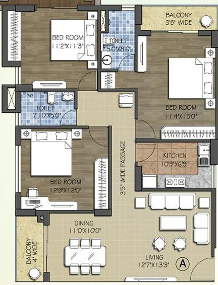 3 BHK Flat in Vinayak Blossom County in New Alipore, Kolkata - Image 812878