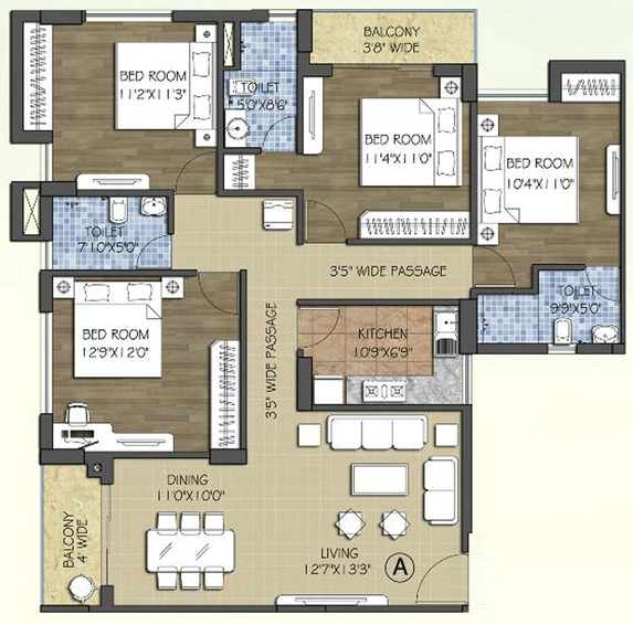 3 BHK Flat in Vinayak Blossom County in New Alipore, Kolkata - Image 812879
