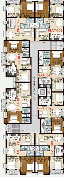 Floor Plan of RP Sai Chandra Tirtha Heights in Tankapani Road, Bhubaneswar - Image 158526