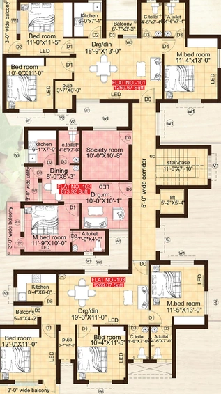 Floor Plan of Sri Bhulaxmi Sai Raghunath Avenue in Tamando, Bhubaneswar - Image 158574